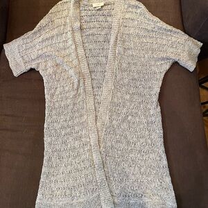 LOFT Light Gray Knit Cardigan